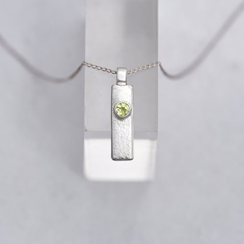 Sterling Silver Peridot Pendant, August Birthstone Gift, Peridot Necklace