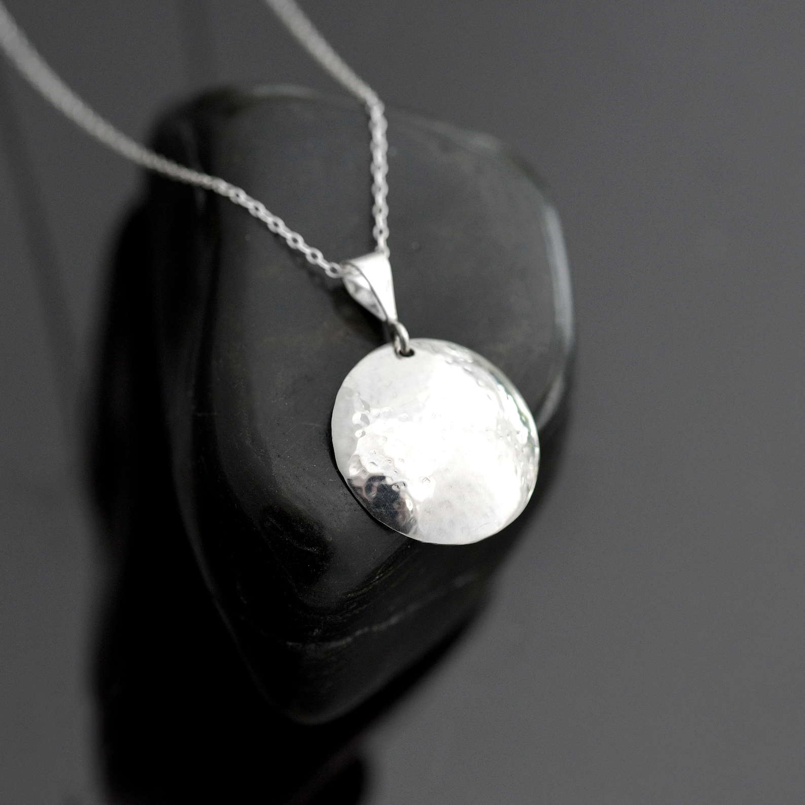sterling silver dome pendant by Ian Caird of iana Jewellery