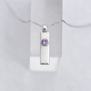 Handmade Amethyst Pendant, Amethyst February Birthday Gift, Sterling Silver Amethyst Necklace