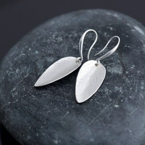 Sterling Silver Earrings in a Leaf Shape