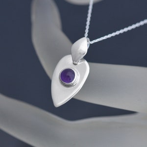 Handmade Amethyst Pendant, February Birthstone Pendant, Sterling Silver Amethyst Necklace, Gemstone Pendant