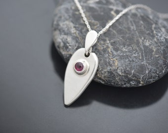 Handmade Tourmaline Pendant, Tourmaline October Birthstone Pendant, Sterling Silver Tourmaline Necklace, Gemstone Pendant