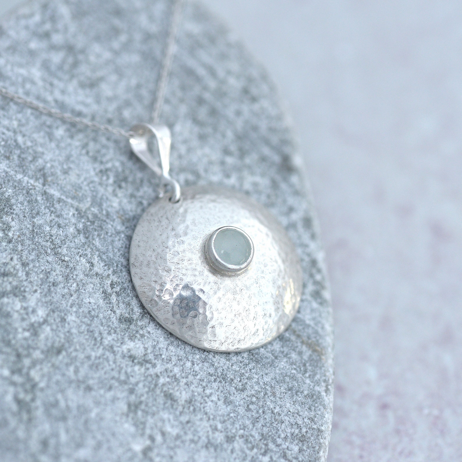 Handmade pendant necklace -Aquamarine Pendant