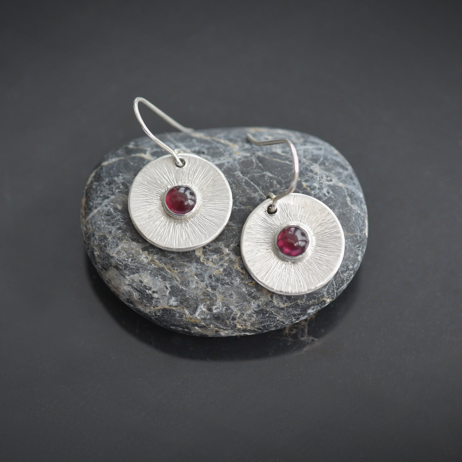 gemstone earrings - Garnet earrings