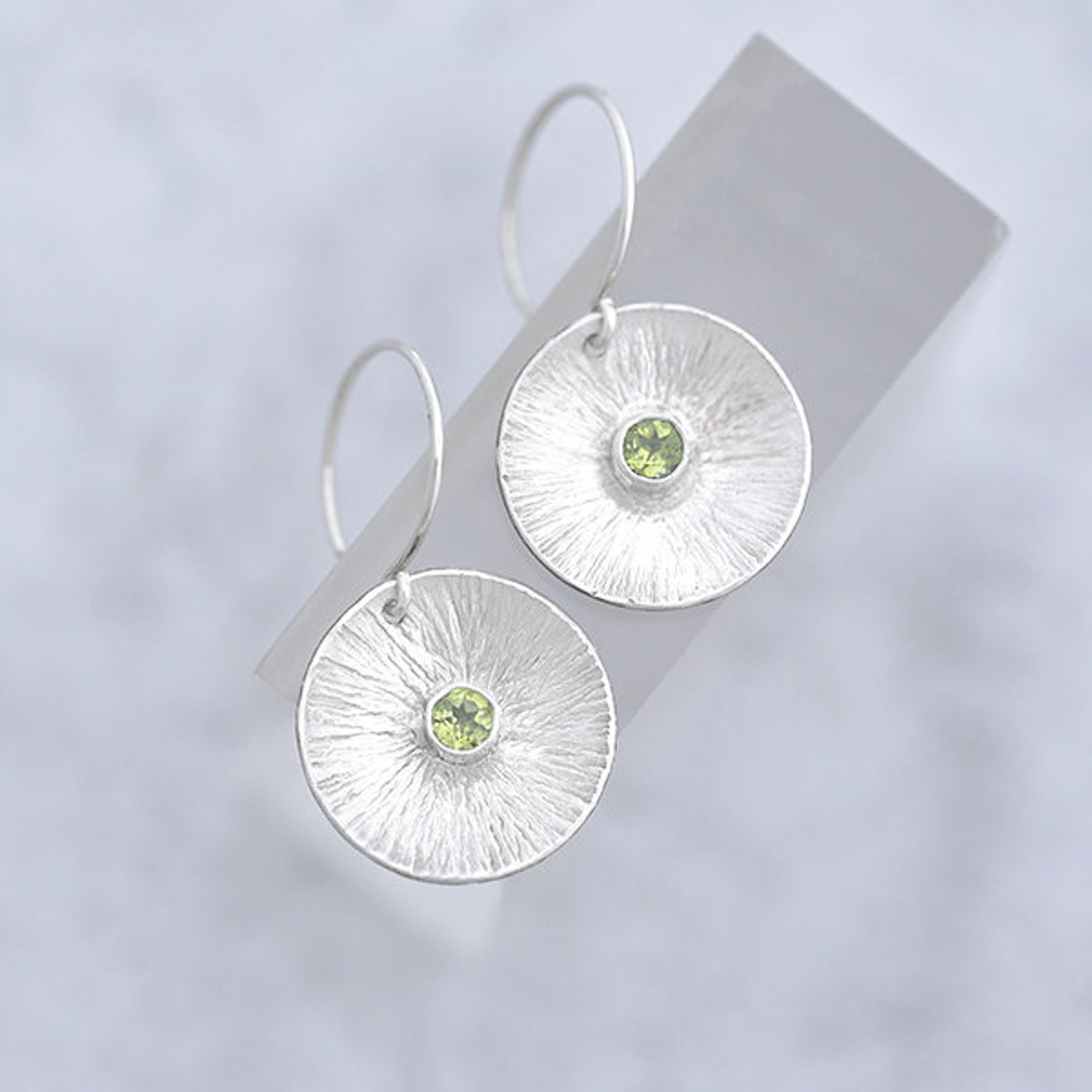 gemstone earrings - Peridot earrings