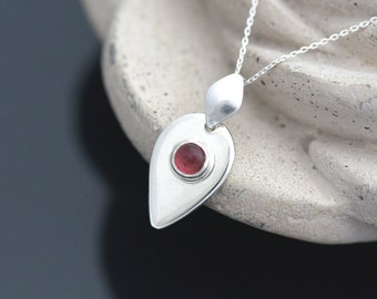 Handmade Tourmaline Pendant, October Birthstone Pendant, Sterling Silver Tourmaline Necklace, Gemstone Pendant