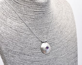 Handmade Amethyst Pendant, Sterling Silver February Birthstone Pendant, Amethyst Necklace, Gemstone Pendant