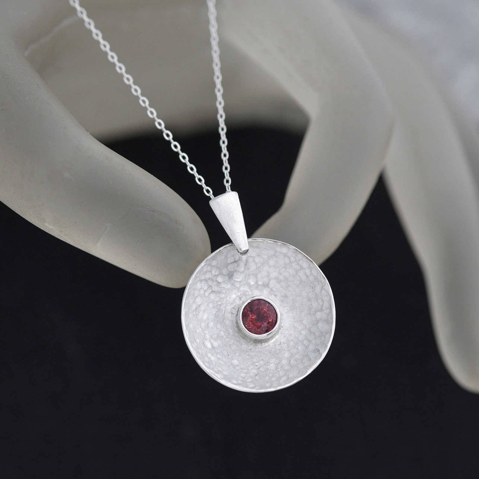 Ian Caird iana Jewellery round sterling Silver Tourmaline necklace