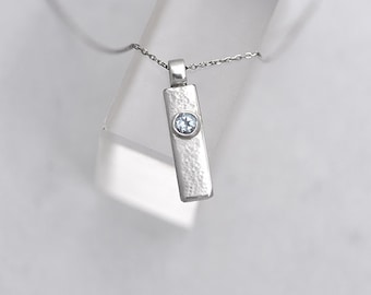 Handmade Topaz Pendant, December Birthstone Gift, Sterling Silver and Topaz Necklace