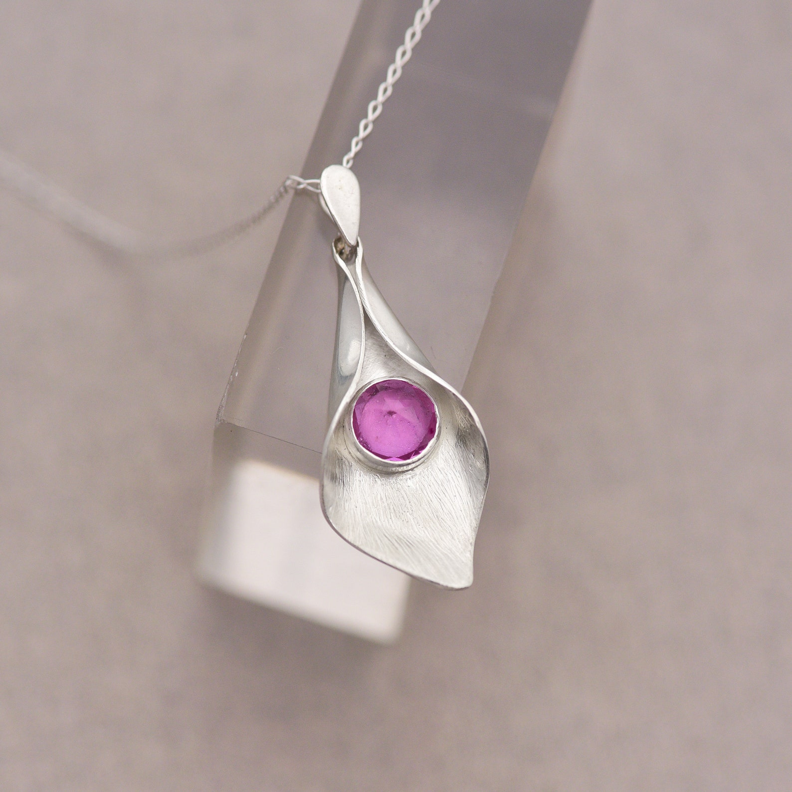 Handmade pendant necklace -Pink Topaz Pendant