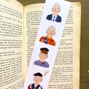 King Charles III Double Sided Bookmark (52mm x 210mm) Royal Family, Prince, Platinum, British, England, Britain, Portrait, Gift, Coronation