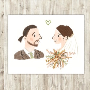 Couple Wedding Portrait | DIGITAL Personalised, Wedding, Engaged, Gift, Digital, Drawing, Custom, Cute, Personalised, Fiance, Illustration