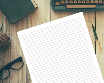 12 afdrukbare "Kleuren van Metaal" Thema Gekleurde Gelinieerde Pagina's - Kleurrijke Lijnen - Digitaal Papierpakket - Briefpapier - Journal Writing Planner