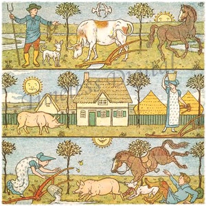 Nursery Decor - Vintage Illustration Image - Antique Picture - Instant Digital Download  - Printable Art - Paper Craft - Baby Room