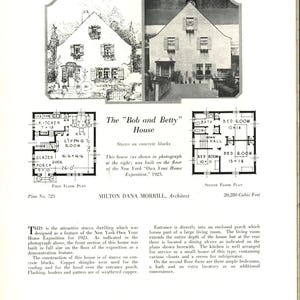 1923 Vintage Home Plans - 500 Classic Designs from The Books of a Thousand Homes, Vol. 1 | House Architectural Floor Plans |  Printable PDF