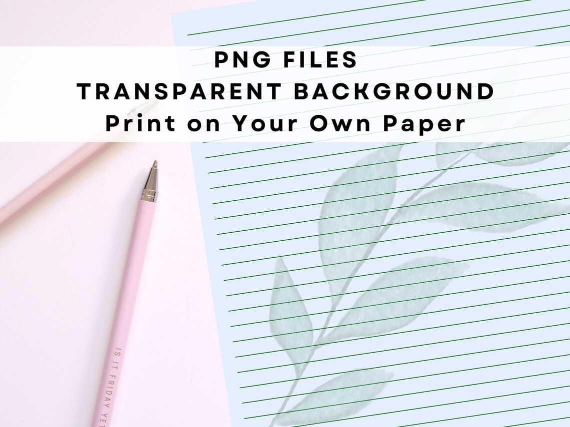 12 Lined Landscape Paper Printables 11 X 8.5 - Colorful Lines - Digital