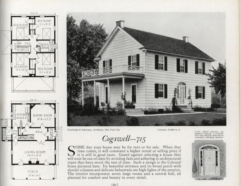 Vintage 1920s House Plans - 96 Classic Architectural Designs From 1926 ...