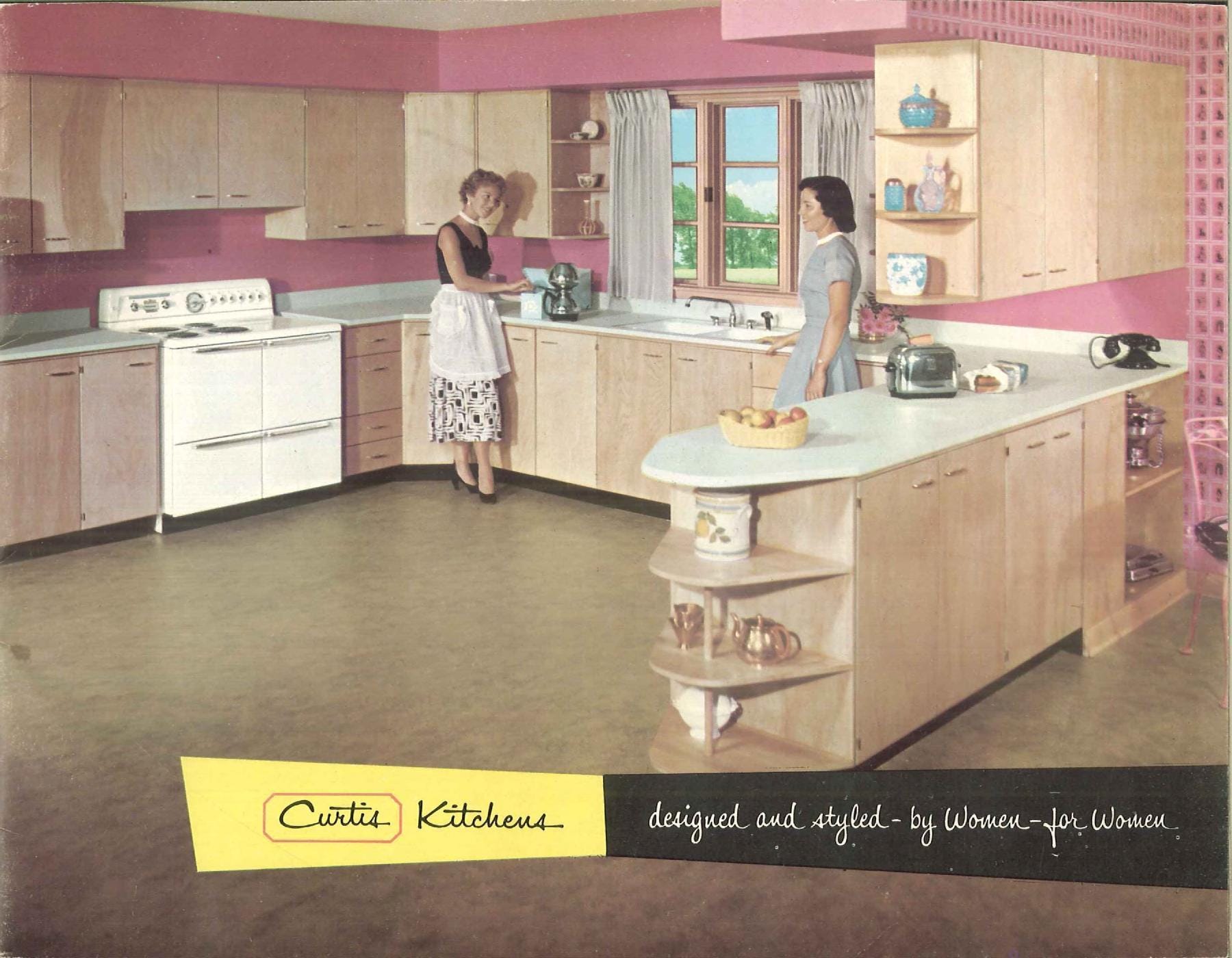 Vintage 1950s Kitchen Design – Curtis Kitchens: Mid-century Cabinet \u0026  Furniture Ideas – Women's Inspired Retro Home Decor – Instant Download -  Etsy, image size:1800x1400