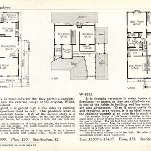 1913 Plattegronden bungalowhuis: westkust, tekenaar en vakman | 3 vintage handelscatalogi | Architecturale plattegronden | Afdrukbare pdf's