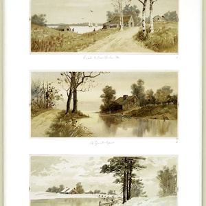 Antique Bar Harbor Scenes - Vintage Book Illustrations - Images - Set of Three Pictures - Instant Digital Download  - Printable Art Files