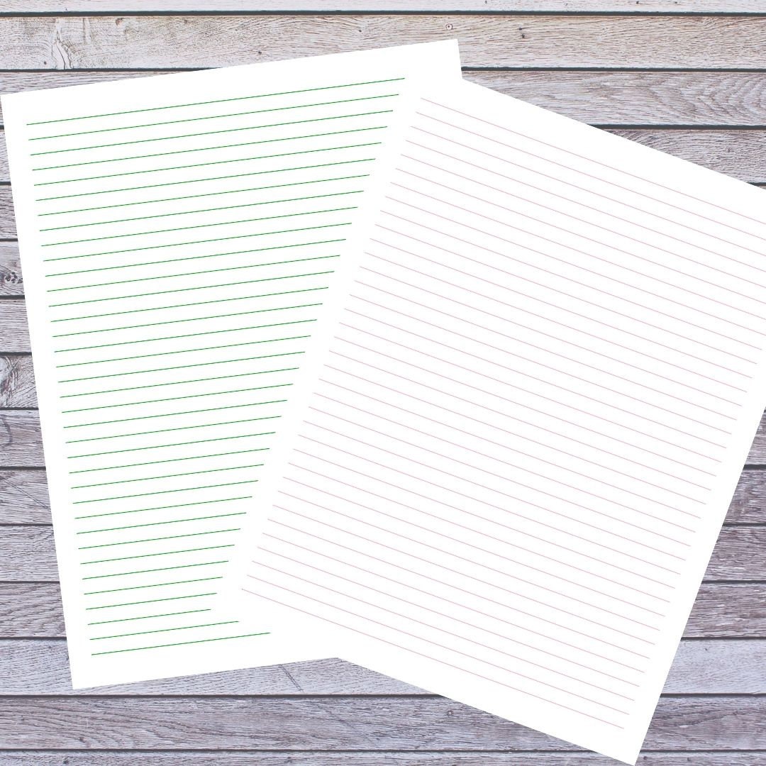 Line Clean Paper 12 Line Colors Lined Paper Printable - Colorful Lines - Digital Paper ...