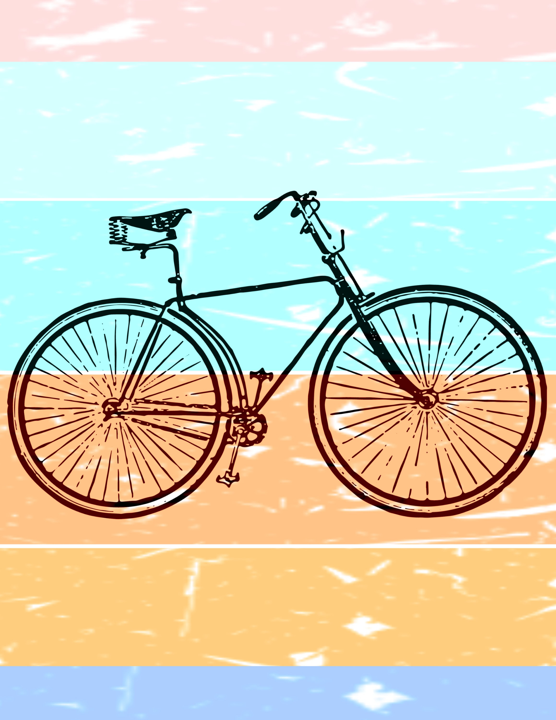 7 Vintage Bicycle Digital Image Sheets | Retro Design Backgrounds ...
