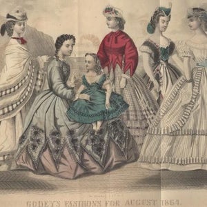 Antique &quot;Godey&#39;s Lady&#39;s Book August 1864&quot; - Digital Ebook - Instant Download PDF - Vintage Fashion - Victorian Era - Victorian Magazine