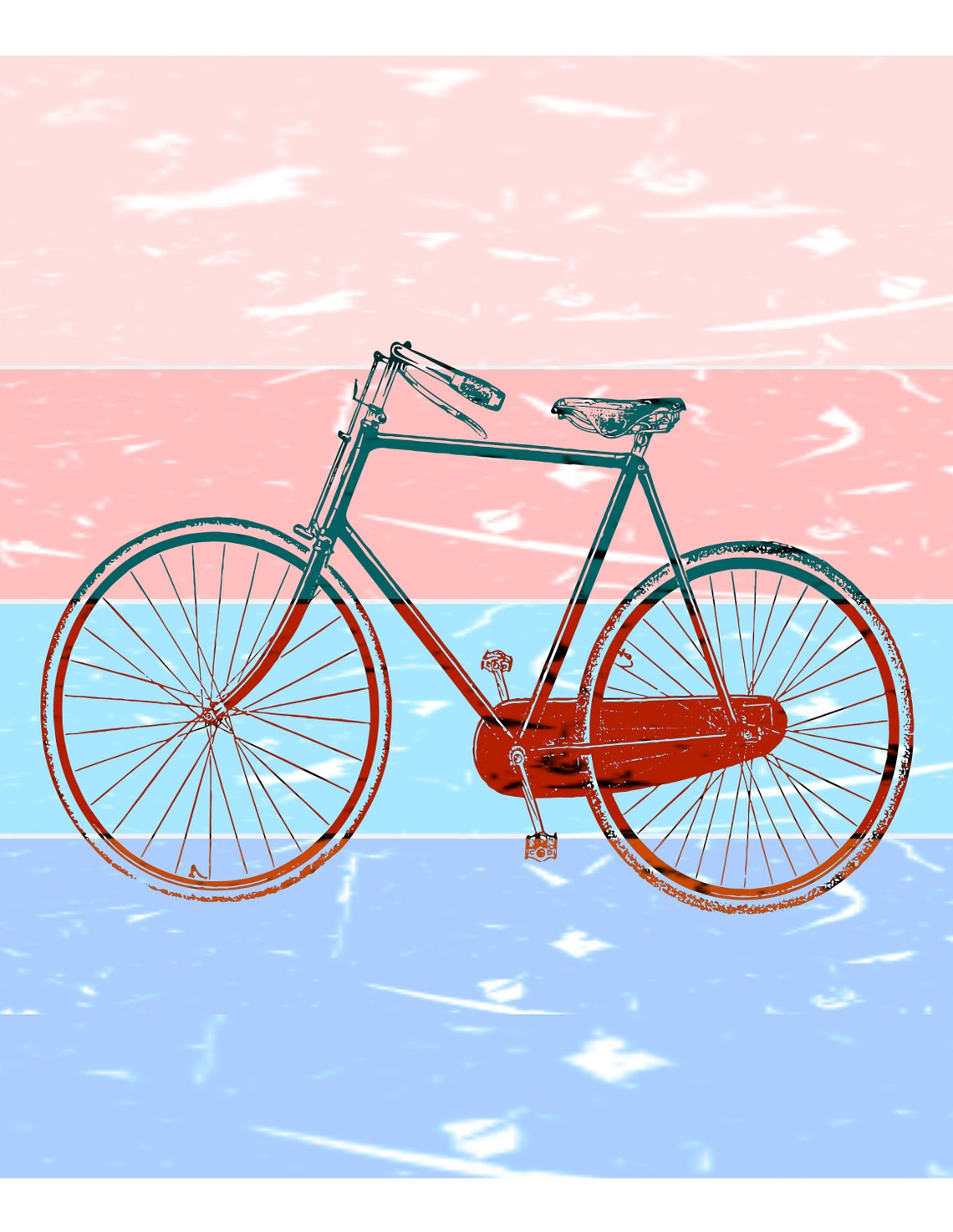 7 Vintage Bicycle Digital Image Sheets | Retro Design Backgrounds ...