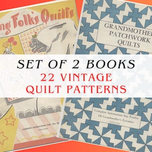 1950s Vintage Quilt Patterns | 22 Antique Aunt Martha Style Patchwork & Applique |  Blocks | Needlework Quilting | Full Color Digital PDF