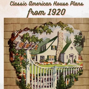 Vintage huisplannen jaren 1920 - 80 klassieke architecturale ontwerpen | Historische plattegrond | Plattegrond antieke woningbouw | Digitale pdf-download