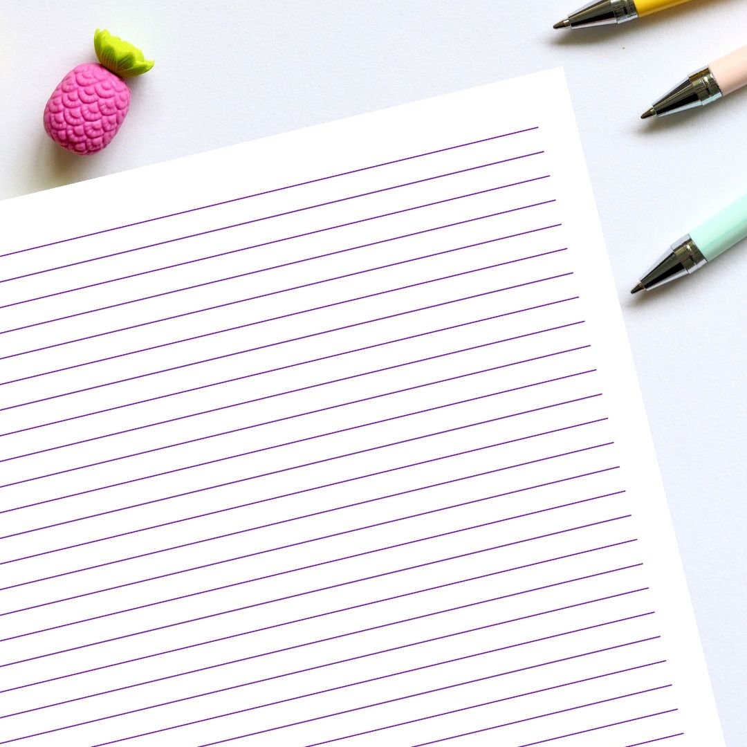 12 Printable Colored Lined Pages Colorful Lines Digital Etsy