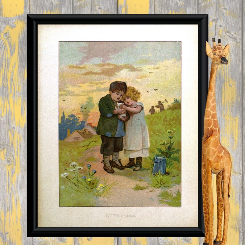 Set of 4 - Printable Vintage Children's Book Illustrations - Four ...