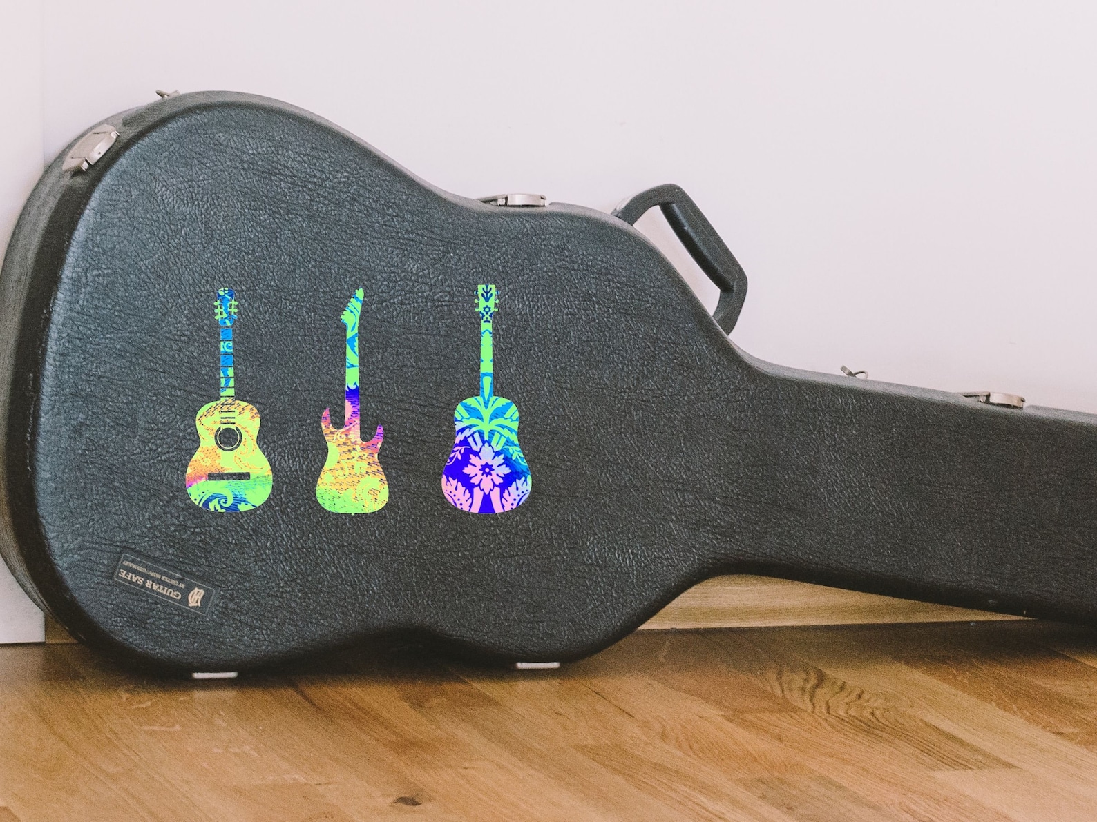 Set of 36 Printable Guitar Stickers - Digital Collage 6 Sheet Set ...