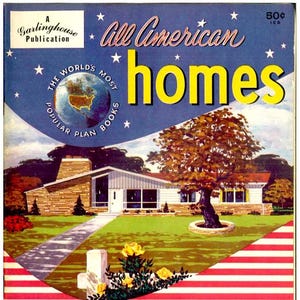 1950s Vintage House Plans PDF | All American Homes Catalog | Mid Century Home Designs | Printable Architecture Ephemera | Retro Residential