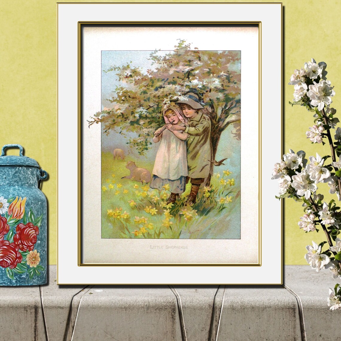 Set of 4 Printable Vintage Children's Book Illustrations Four Adorable Images Instant Digital ...