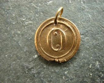 O Wax Seal Charm, letter, initial, alphabet, spell, word, children, kids, mom, mother, grandmother, bridesmaid, vintage, wax seal jewelry