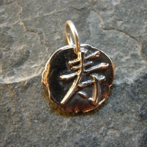 Chinese Symbol Longevity Wax Seal Charm, live long, long lived, life expectancy, silver bronze wax seal jewelry, chinese longevity necklace