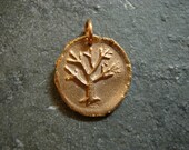 Tree of Life Wax Seal Charm, branches, family tree, roots, heaven, earth, underworld, silver bronze wax seal jewelry, tree of life necklace