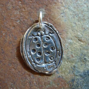 Ladybug Wax Seal Charm, bug, insect, fly, good luck, love, protect, good omen, beetle, coccinellidae, lady bird,lady beetle,wax seal jewelry