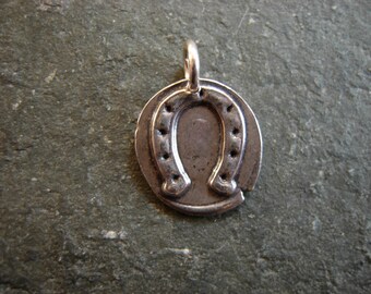 Horseshoe Wax Seal Charm, horse, hoof, good luck, talisman, amulet, protect, upward, downward, equine, wax seal jewelry, horseshoe necklace