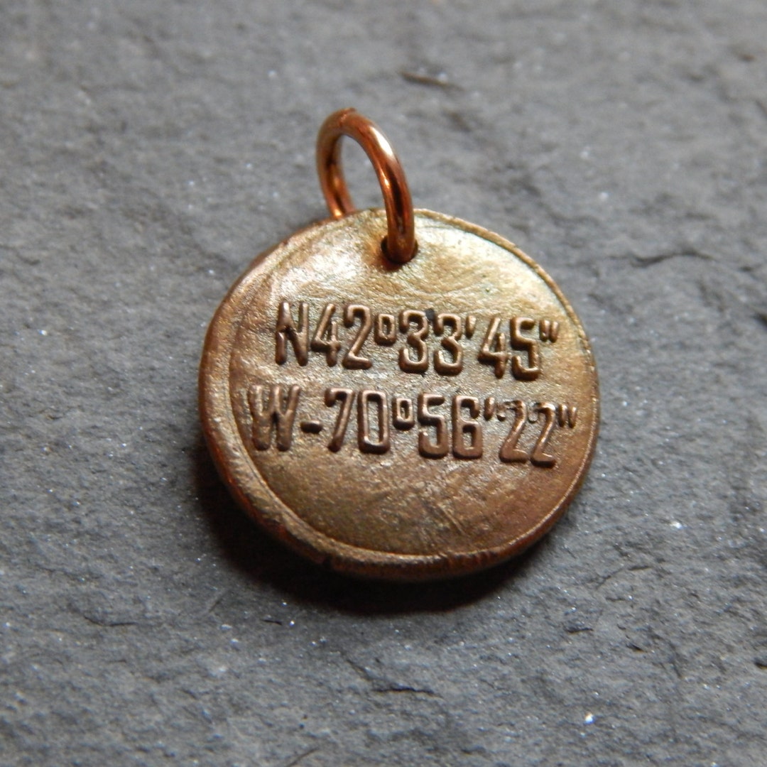 Danvers Latitude and Longitude Wax Seal Charm, Danvers River