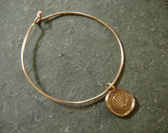 Bronze Charm Bracelet, wax seal charm jewelry, bangle, DIY, design, collect, collection, assemble, set, assortment, combination, gather