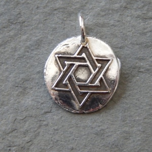 Star of David Wax Seal Charm, Judaism, Jewish identity, 3 connecting knots, Holy One, He, Torah, Israel, Star of David necklace