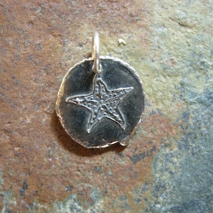 Small Starfish Wax Seal Charm, sea star, celestial, love, guidance, inspiration, beach, shell, wax seal jewelry, starfish necklace