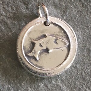 Fish Wax Seal Charm, abundance, faith, christianity, fertility, eternity, good luck, transformation, fishing, wax seal jewelry,fish necklace