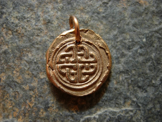Celtic Knot Wax Seal Charm, infinite, infinity, endless, timeless, cycles, birth, rebirth, life, wax seal jewelry, celtic knot necklace