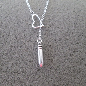 Shot Thru the Heart Lariat Style Necklace