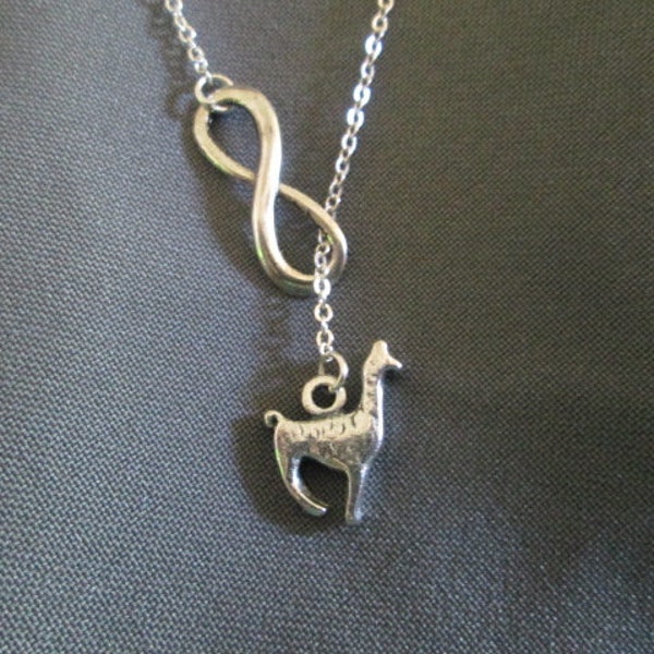 Silver Alpaca/Llama Necklace - Lariat Style