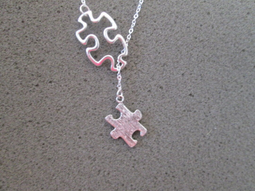 Autism Awareness Puzzle Necklace - Lariat Style - Etsy
