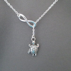 Silver Turtle Necklace Lariat Style image 1